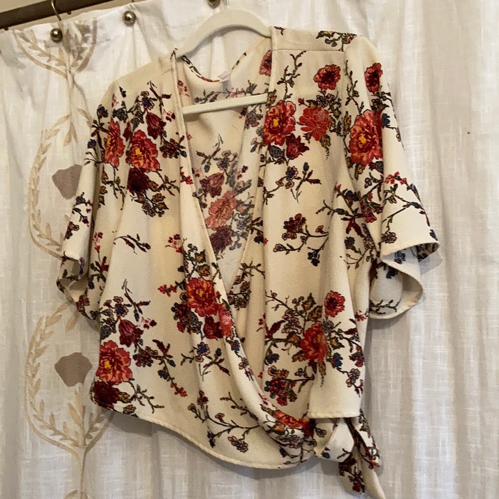 Floral Wrap Top